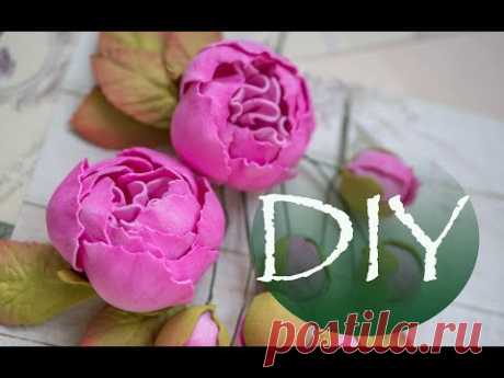 Пионы из фоамирана DIY Tsvoric Peonies from foma