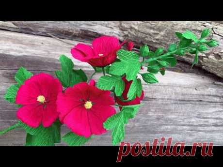 ABC TV | How To Make Hollyhock Mallow Flower With Crepe Paper - Craft Tutorial