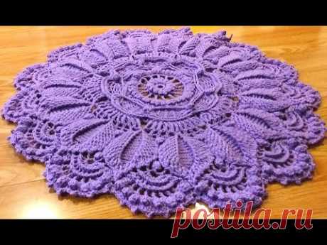 crochet home rug #9 3D pattern/crochet doily/crochet  mandala  part 1/2/крючком мандала