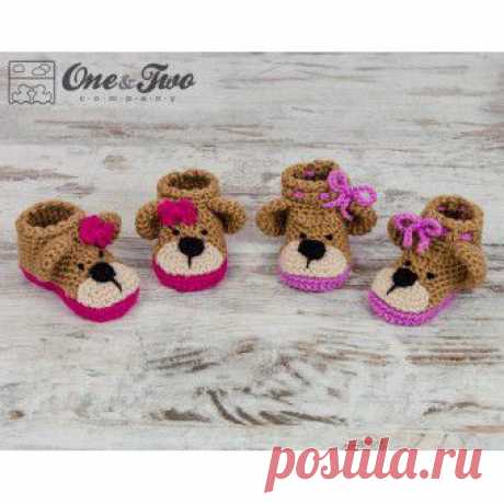 Teddy Bear Booties - Baby Sizes - Crochet Pattern МАГАЗИН