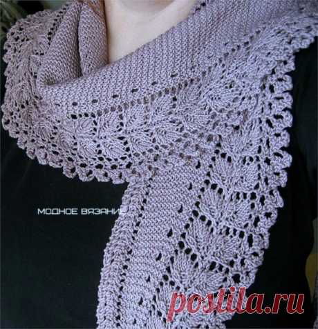 Бактус *Lacy Kerchief Scarf* связанный спицами - Modnoe Vyazanie ru.com