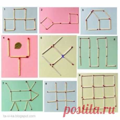 Головоломки со спичками - Поделки с детьми | Деткиподелки