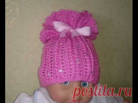 Вязаная детская шапочка!Baby Beanie!knitting.Вязание для начинающих.