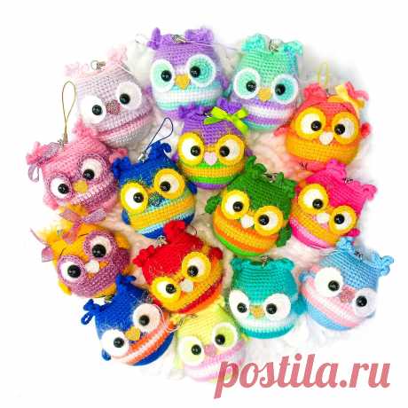 PDF Совушка крючком. FREE crochet pattern; Аmigurumi toy patterns. Амигуруми схемы и описания на русском. Вязаные игрушки и поделки своими руками #amimore - сова, совушка, маленький совёнок, птица, птичка.