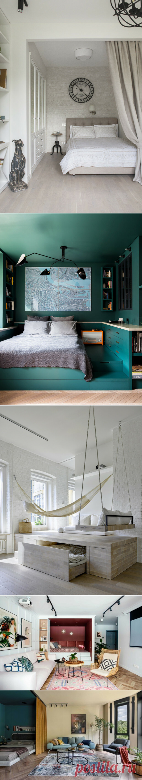 Спальня в маленькой квартире: 5 практичных решений | ELLE Decoration | Яндекс Дзен