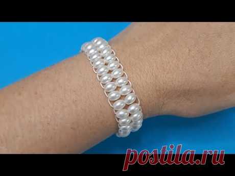 PULSERA tejida con PERLAS - Pearls Bracelet - DIY BRACELET