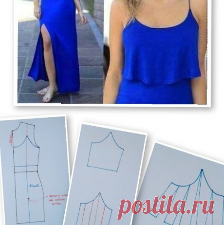 MOLDE VESTIDO COM BABADO NO DECOTE - SIHBLOG