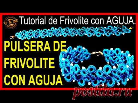 PULSERA DE FRIVOLITE CON AGUJA