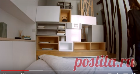 Paris micro-apartment stacks kitchen, bed, bath in 129 sq ft - YouTube