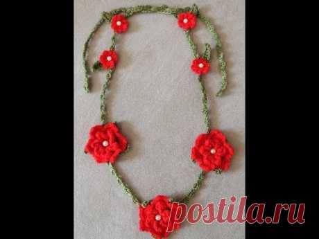 Crochet : Collar de Flores.  Parte 1 de 2