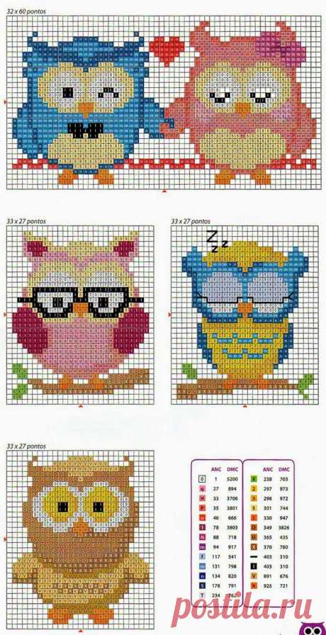 Owls cross stitch  |   Pinterest: инструмент для поиска и хранения интересных идей