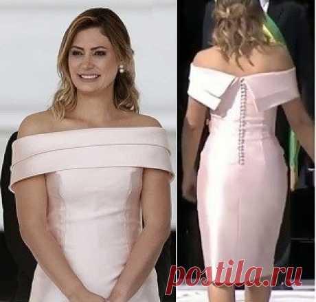 Vestido tubinho ombro a ombro Michelle Bolsonaro Visite o post para mais.