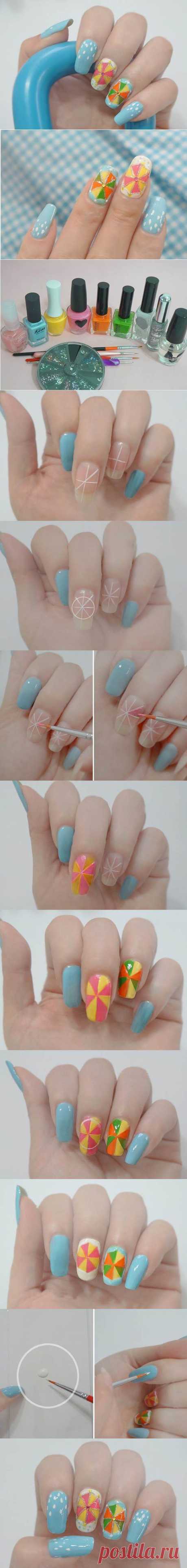 DIY Дождливый день Nail Art | iCreativeIdeas.com