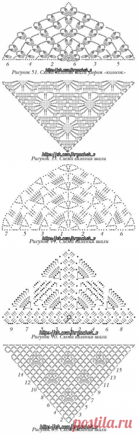 Схемы для вязания шалей