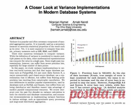 A Closer Look at Variance Implementations In Modern Database Systems