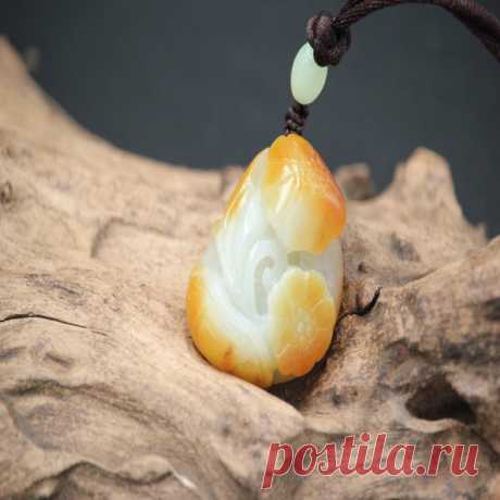 Natural Hetian Jade Pendant-Lotus Pendant-Lotus | Etsy