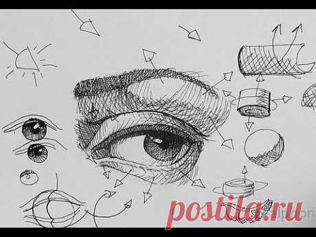 Pen &amp; Ink Drawing Tutorials | How to draw a realistic eye Part 2 - YouTube