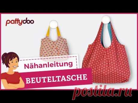DIY Beuteltasche zum Wenden nähen - Taschen Schnittmuster kostenlos - YouTube