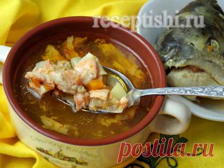 Рыбный суп из головы и хребтов семги, форели, лосося