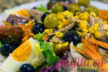 Рецепт: Средиземноморский салат (ensalada mediterranea) на RussianFood.com