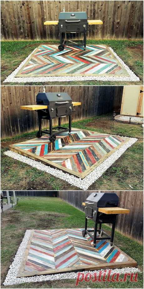 Recycled Pallets Wooden Garden Deck | Pallet Ideas