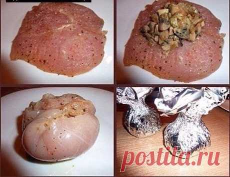 Как приготовить курица с грибами или куриные бомбочки  - рецепт, ингредиенты и фотографии