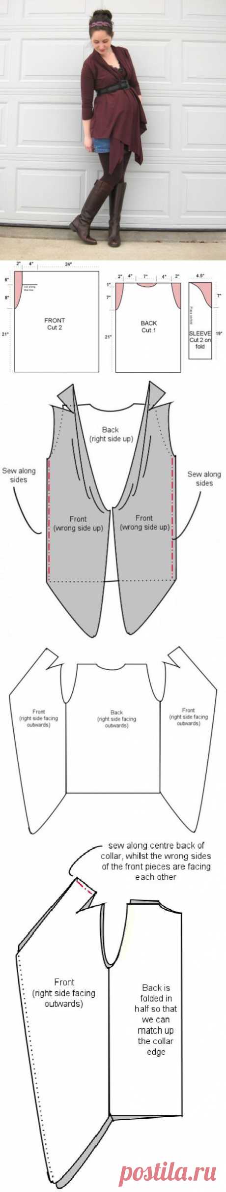 Выкройка универсального кардигана (Diy) / Беременным : шьем и перешиваем