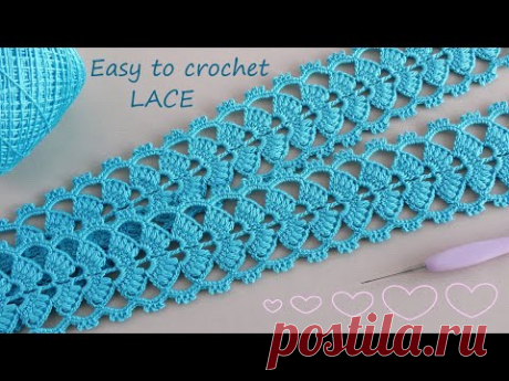 Очень КРАСИВОЕ ленточное КРУЖЕВО вязание крючком МК 💎 Beautiful and very easy to crochet LACE