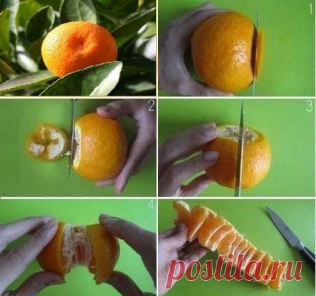 Как почистить мандарин
