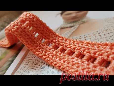 Вяжем декоративный плоский жгут крючком 🍭 crochet pattern.