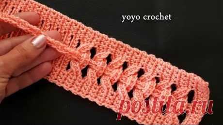 كروشية غرزة الضفيرة مش معقول جمالها !!!! لعمل بندانة / ربطة شعر -Crochet a great idea#يويو_كروشية