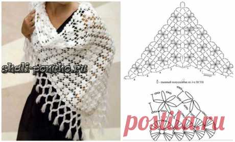 White Flower Shawl Diagram Pattern – Daily-Crafts