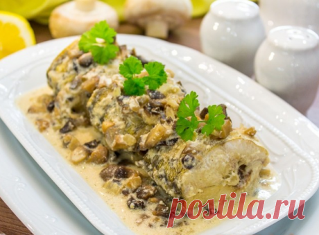 Рыба, запеченная со сливками и грибами. Невероятно вкусное блюдо! | вкусный блог | Яндекс Дзен