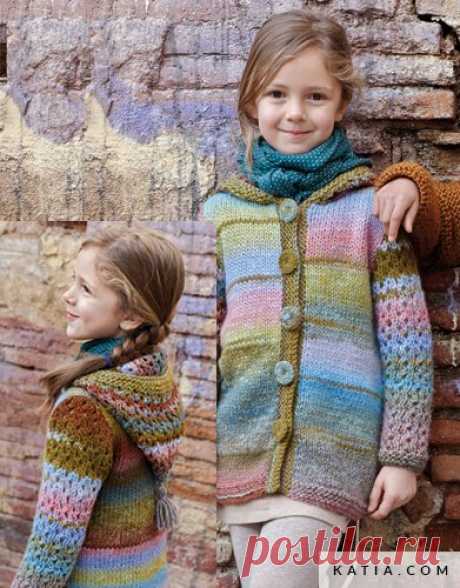 Jacket - Kids - Autumn / Winter - models & patterns | Katia.com Model / Pattern of Jacket of Kids of Autumn / Winter from KATIA