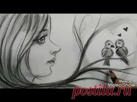 Wow...CANTIKNYA..Menggambar wajah VALENTINE dari samping SLOW VERSION | Drawing beautiful girl