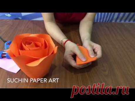 Số 16-SUCHIN PAPER ART hướng dẫn cách làm hoa hồng thái size trung bình