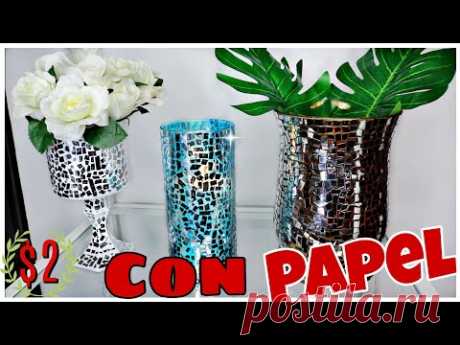 DIY Jarrones Decorativos de Vidrio y Espejo del dollar tree Candelabros GLAM