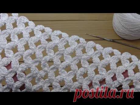 Красивый и простой УЗОР крючком МАСТЕР-КЛАСС вязание для новичков Easy to Crochet Tape Lace pattern