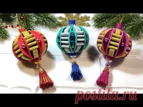 5 ИДЕЙ КРАСИВЫХ НОВОГОДНИХ ШАРИКОВ своими руками 🎄 5 DIY Christmas ornaments