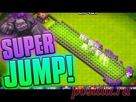 THE LONGEST JUMP! Clash of Clans 300 Golems + JuMp Spells!