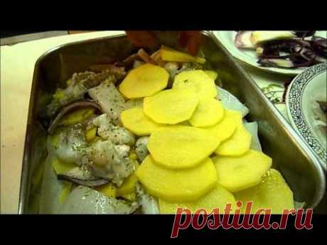 Картошка и Каракатица в Духовке Лазанья Seppie e Patate in forno