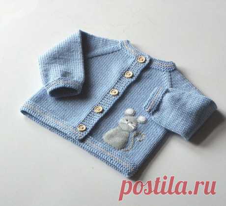 @allaburacova0539 Pinterest pin Blue baby sweater with mouse light blue merino jacket for baby boy wool cardigan for boy mice design MADE TO ORDER •
