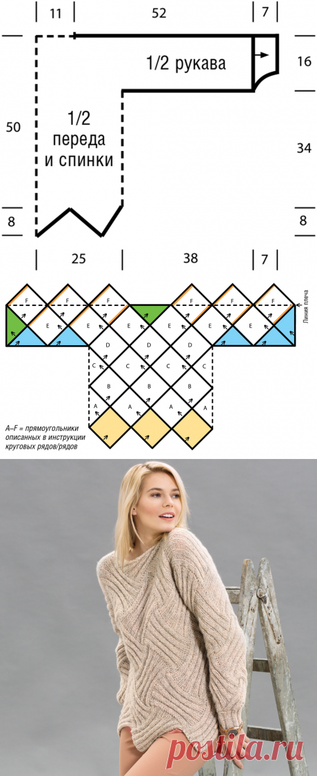 Джемпер в технике энтрелак - схема вязания спицами. Вяжем Джемперы на Verena.ru