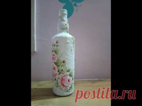 Krafty AdUshi - DIY Decoupage Bottle