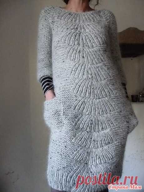 Пуловер и платье с узором "павлиний хвост" - Вязание - Страна Мам