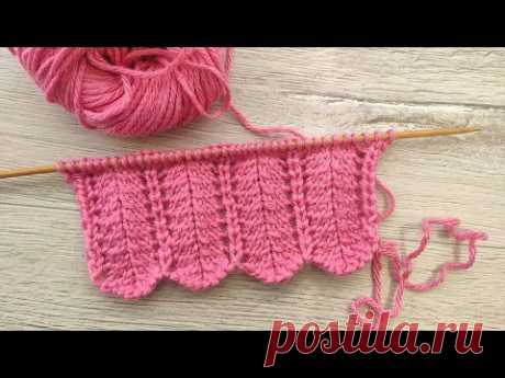 Узор «Перо» спицами 🦜 «Feather» knitting pattern