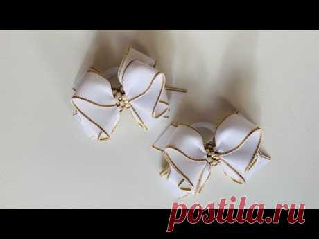 Бантик из ленты 2,5 см 🎀🎀. Bows from ribbon 2,5 cm 🎀🎀