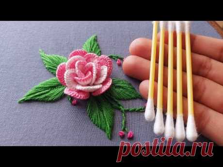 Most  Beautiful 3D Rose flower with new trick 🌹⚘🥀💐💐|superrrrrrr easy flower design