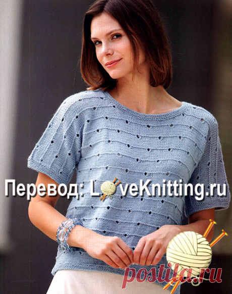 Пуловер в дырочку | Loveknitting.ru