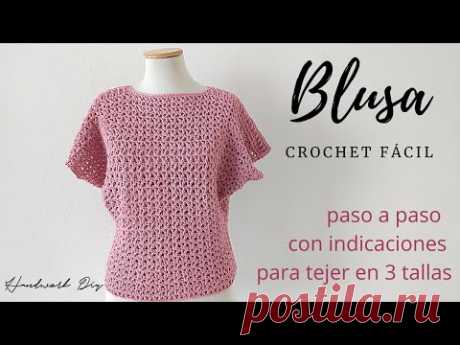 Cómo tejer blusa a crochet fácil | 3 Tallas